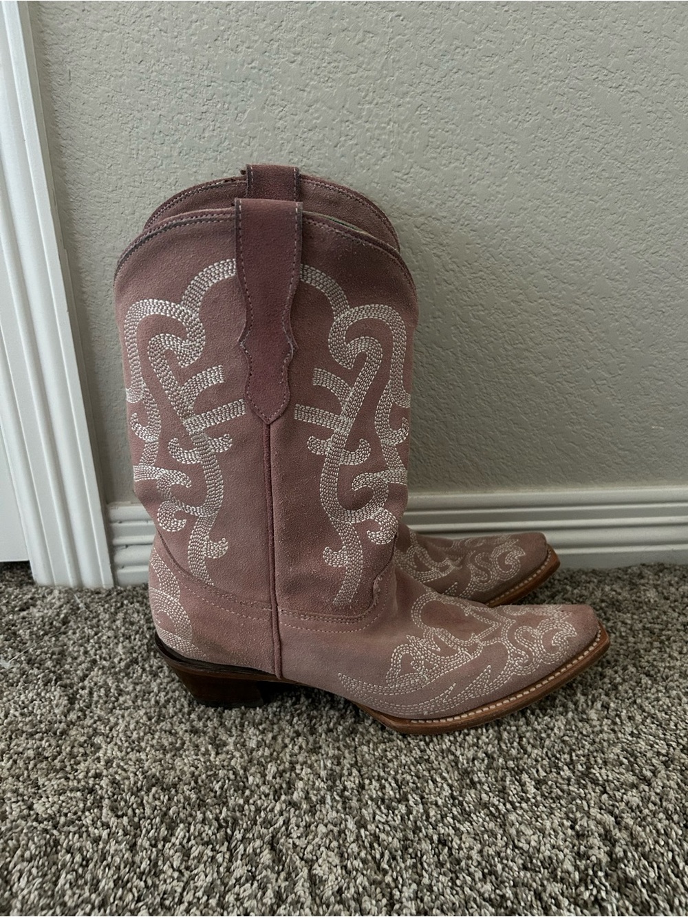 Corral Dusty Pink Embroidered Western Heeled Boots